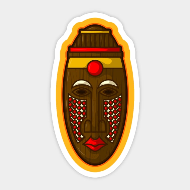 Ancient african aboriginal mask design Sticker by Drumsartco